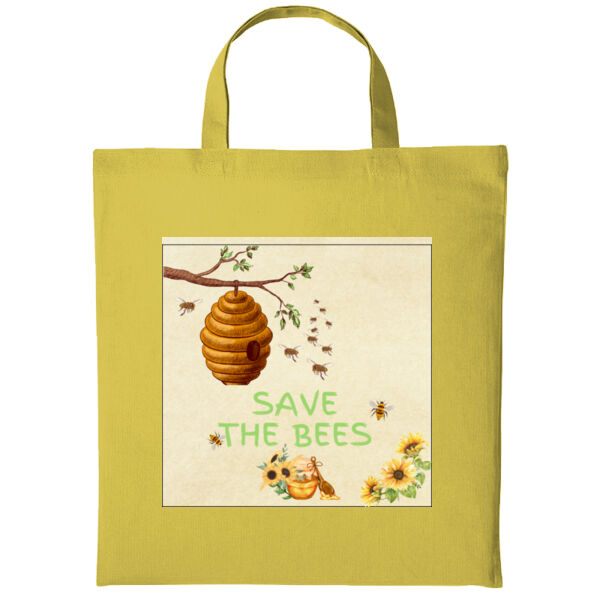 Save the Bees Bag - Cotton shopper short handle Thumbnail